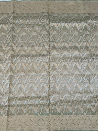 Banarasi Tissue Silk Alfi Saree | Light Sage Green | Gold & Silver Zari | Handwoven | Silk Mark Certified | Ships from California